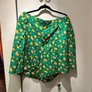 Green and Orange Patterned Skirt